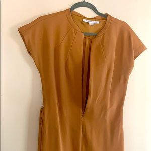 Tan DVF Zipper Front Dress